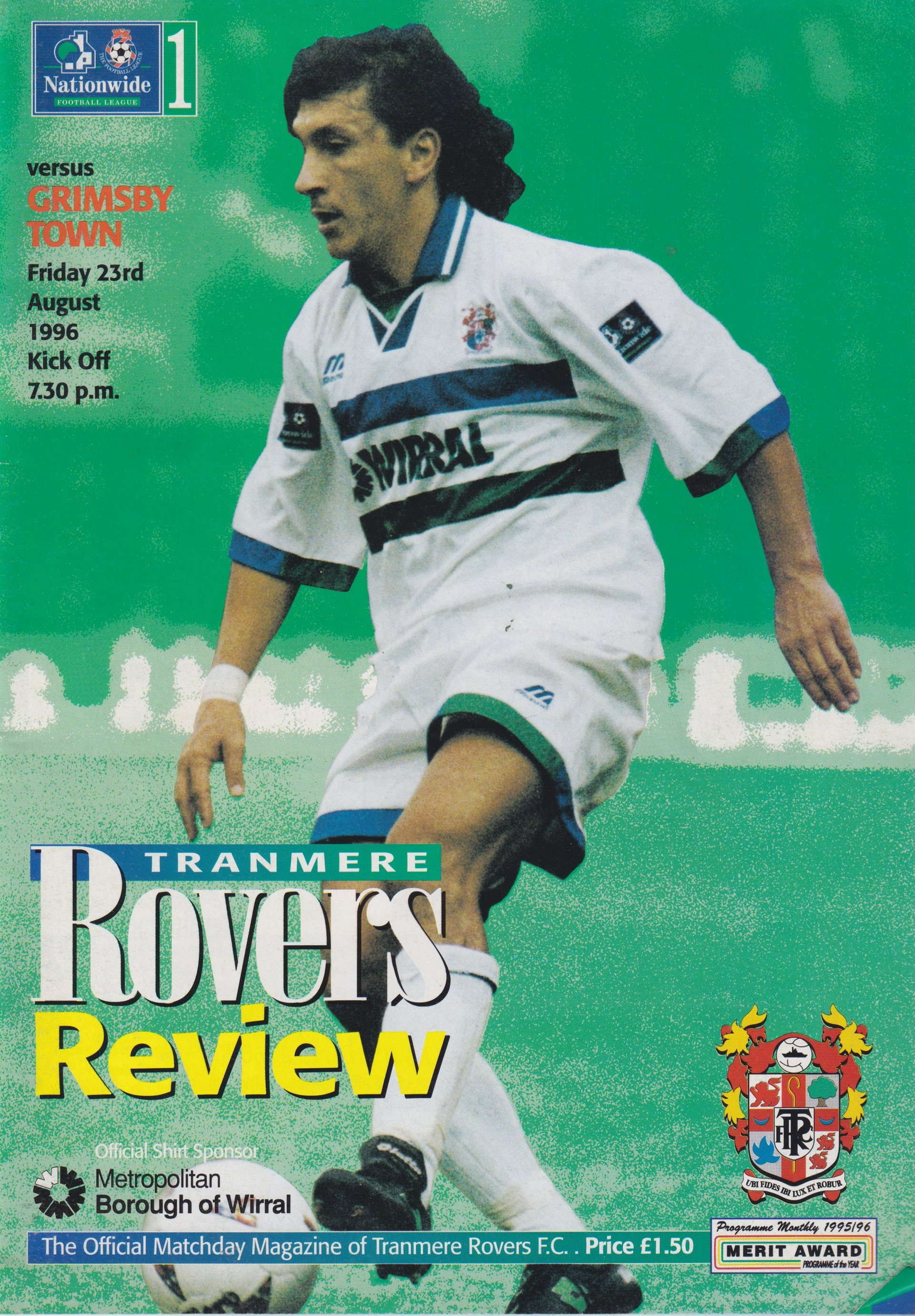 Tranmere Rovers v Grimsby Town match programme